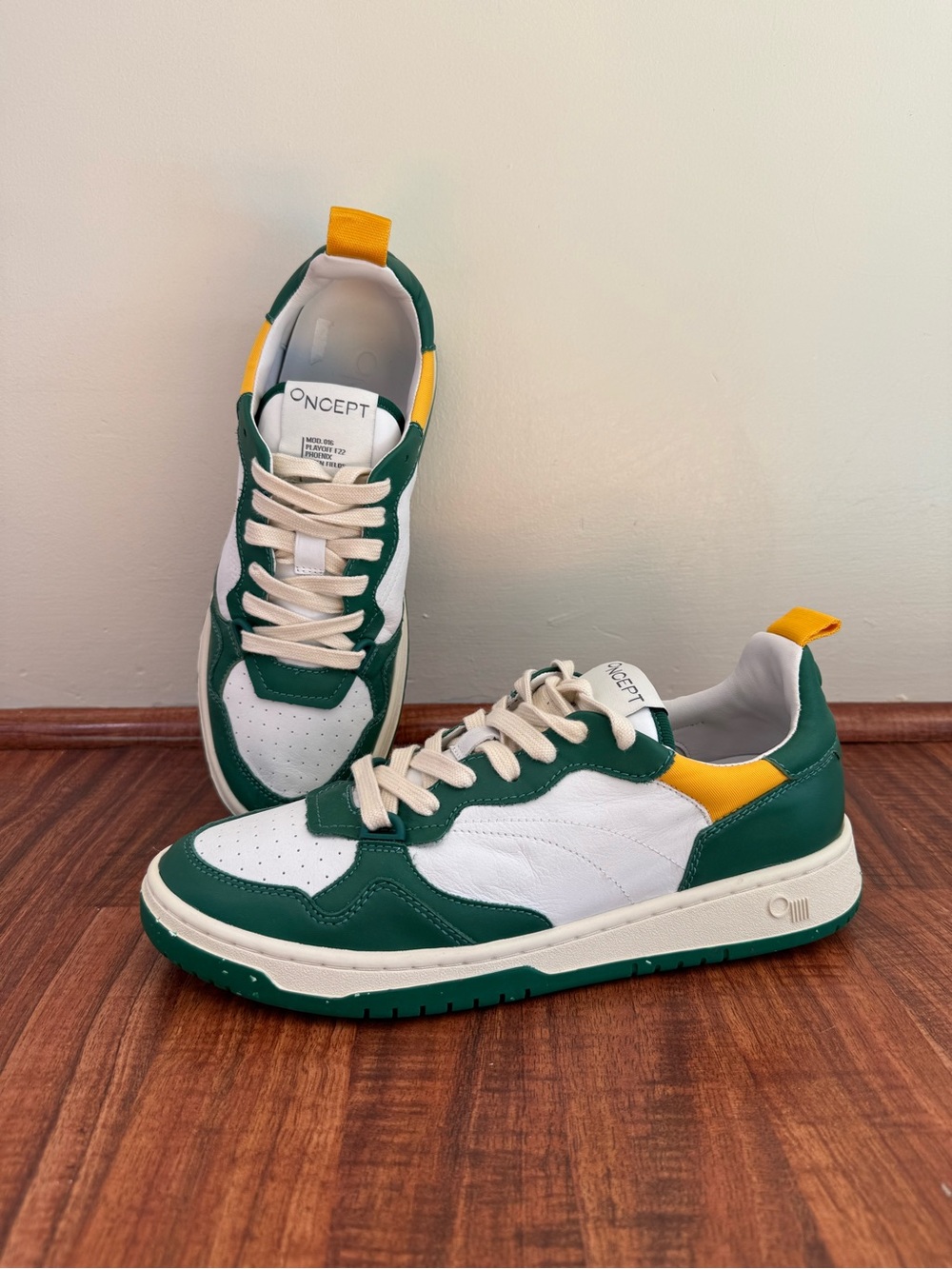 Brand New ONCEPT NYC Phoenix Leather Court Sneakers Laces: 100% Organic cotton